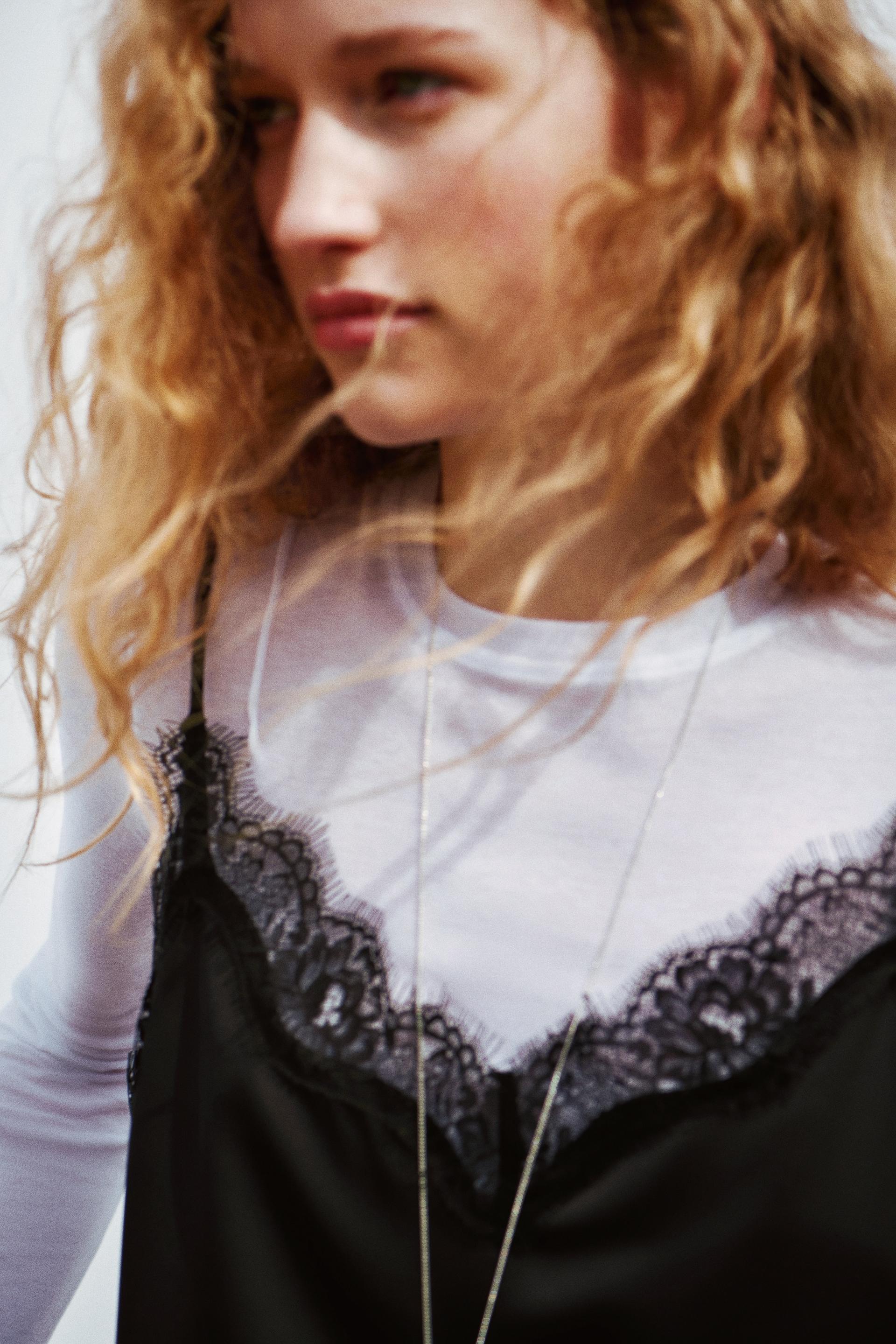 lace-trimmed camisole top