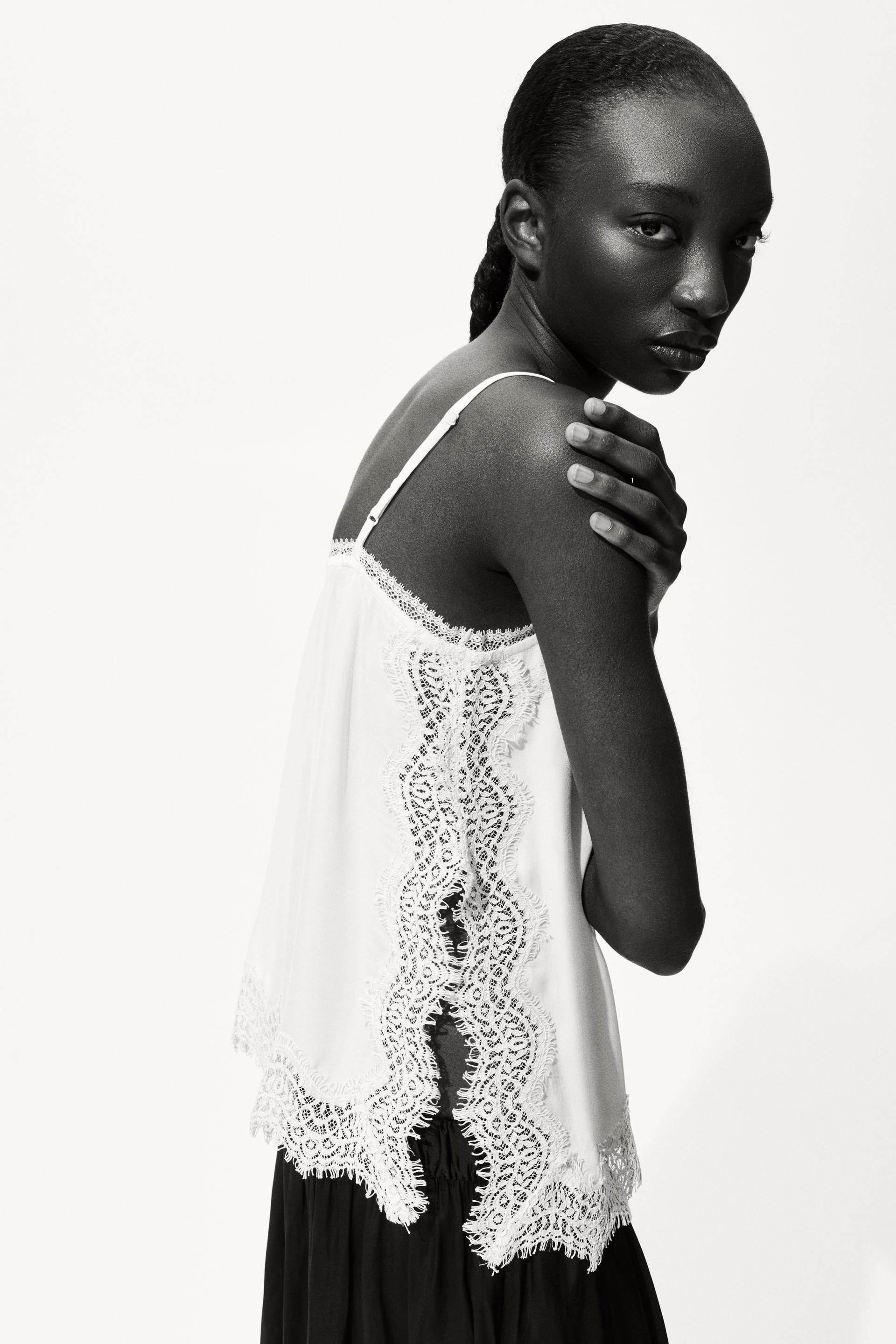 lace-trimmed camisole top