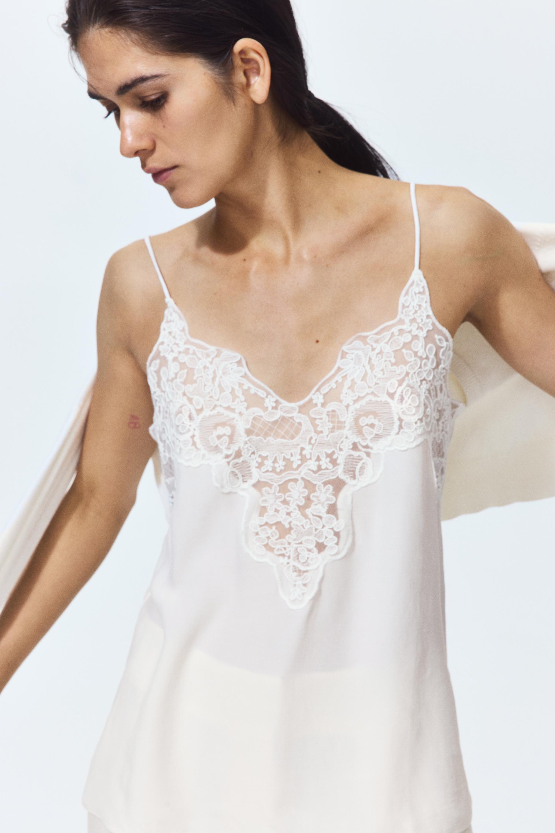 lace-trimmed camisole top