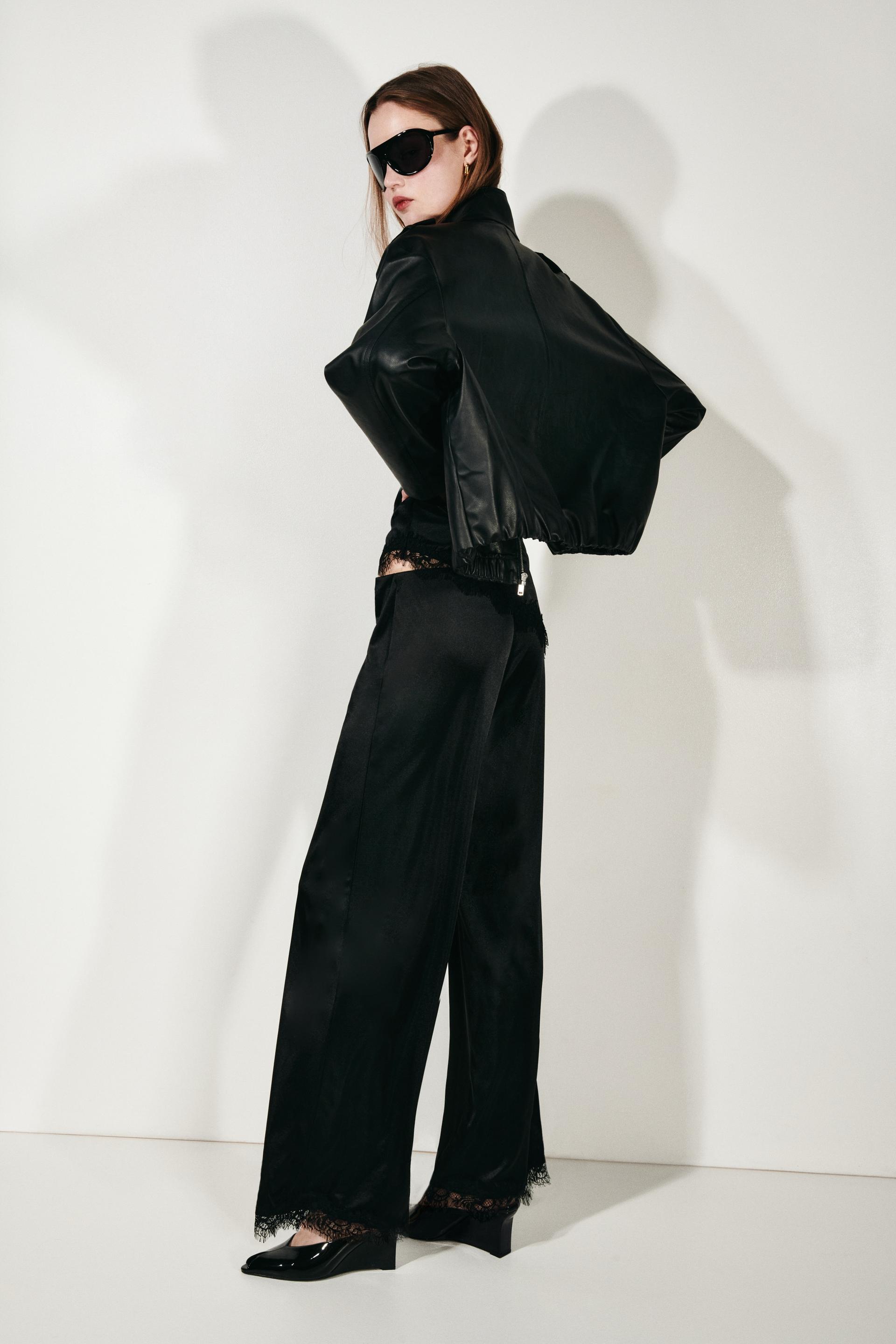 lace-trimmed interlock pants