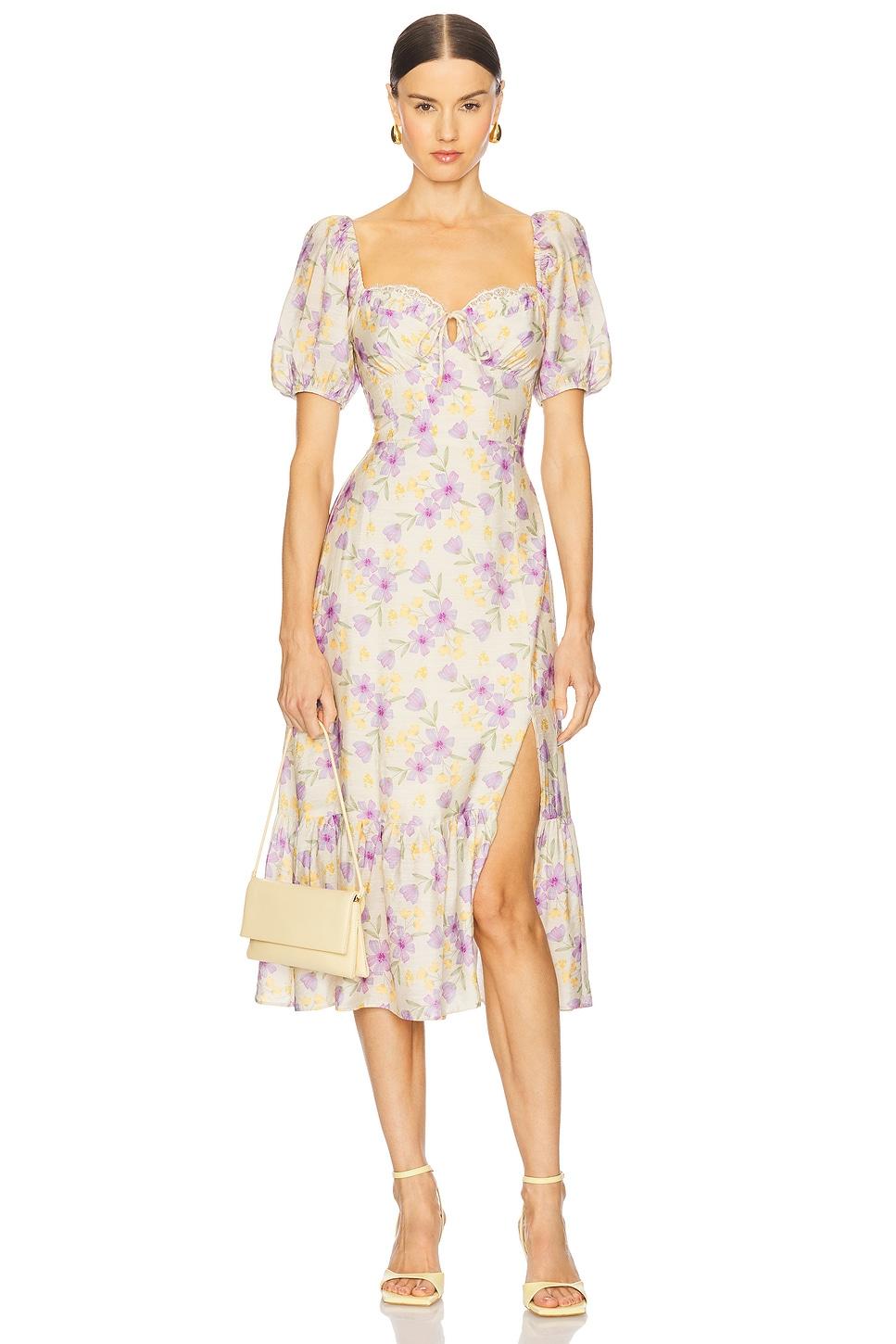 lace trimmed milkmaid dress