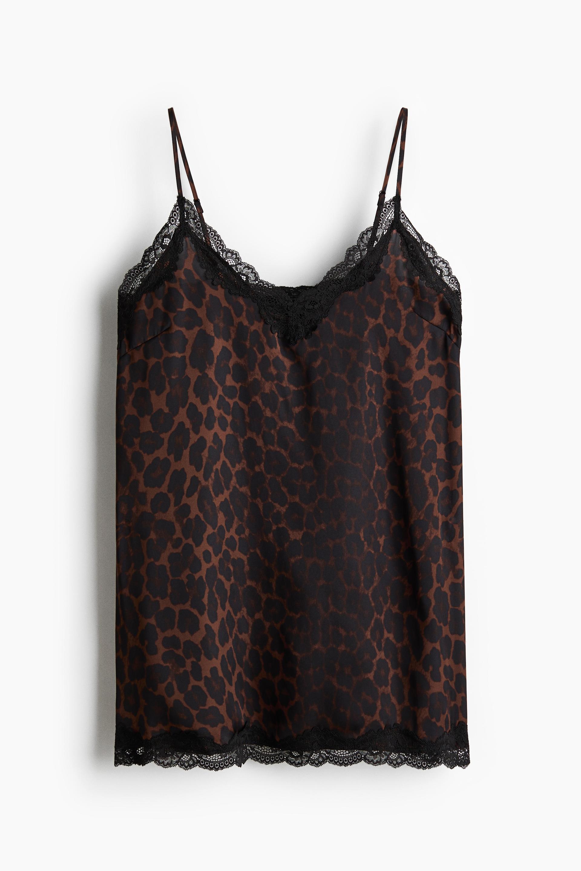 lace-trimmed satin nightgown