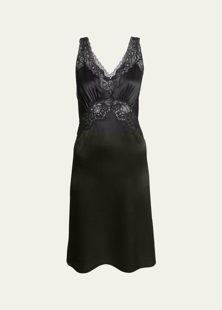 lace trimmed slip dress