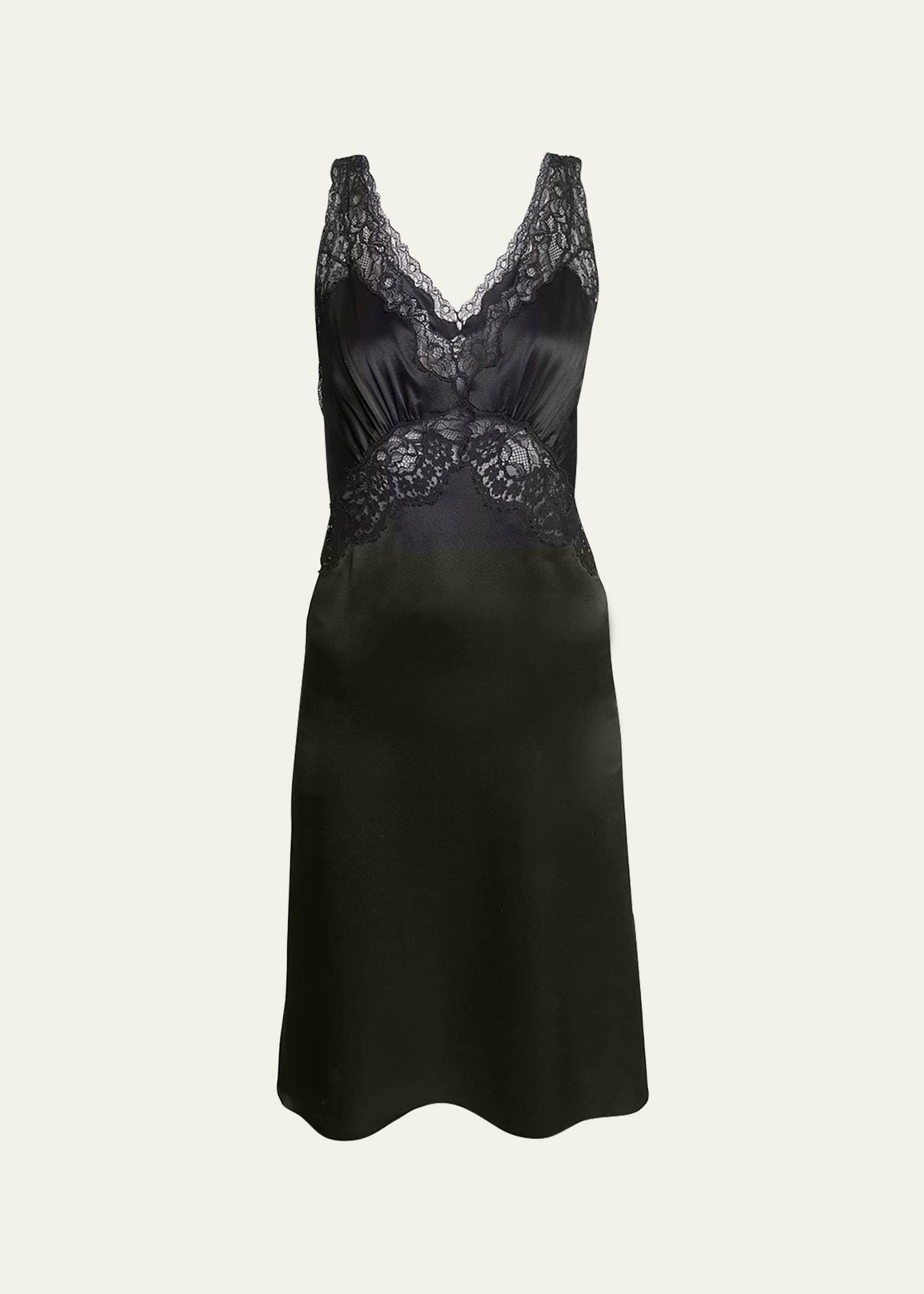 lace trimmed slip dress