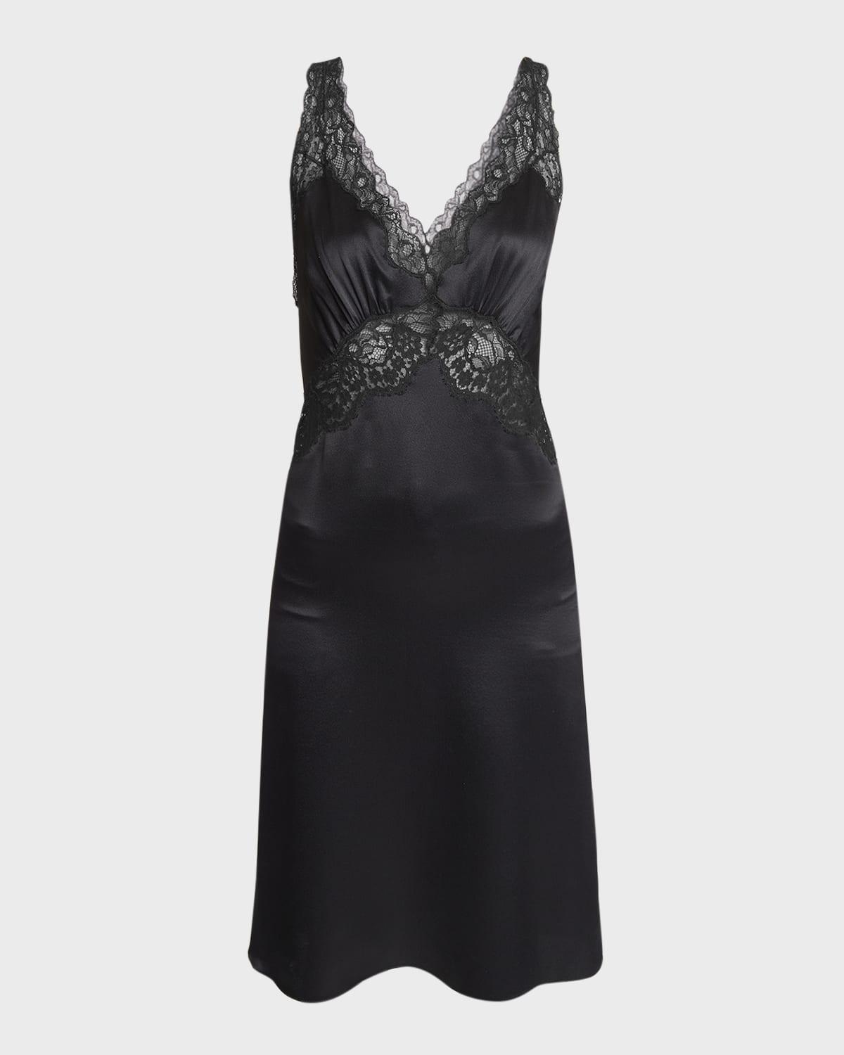 lace trimmed slip dress