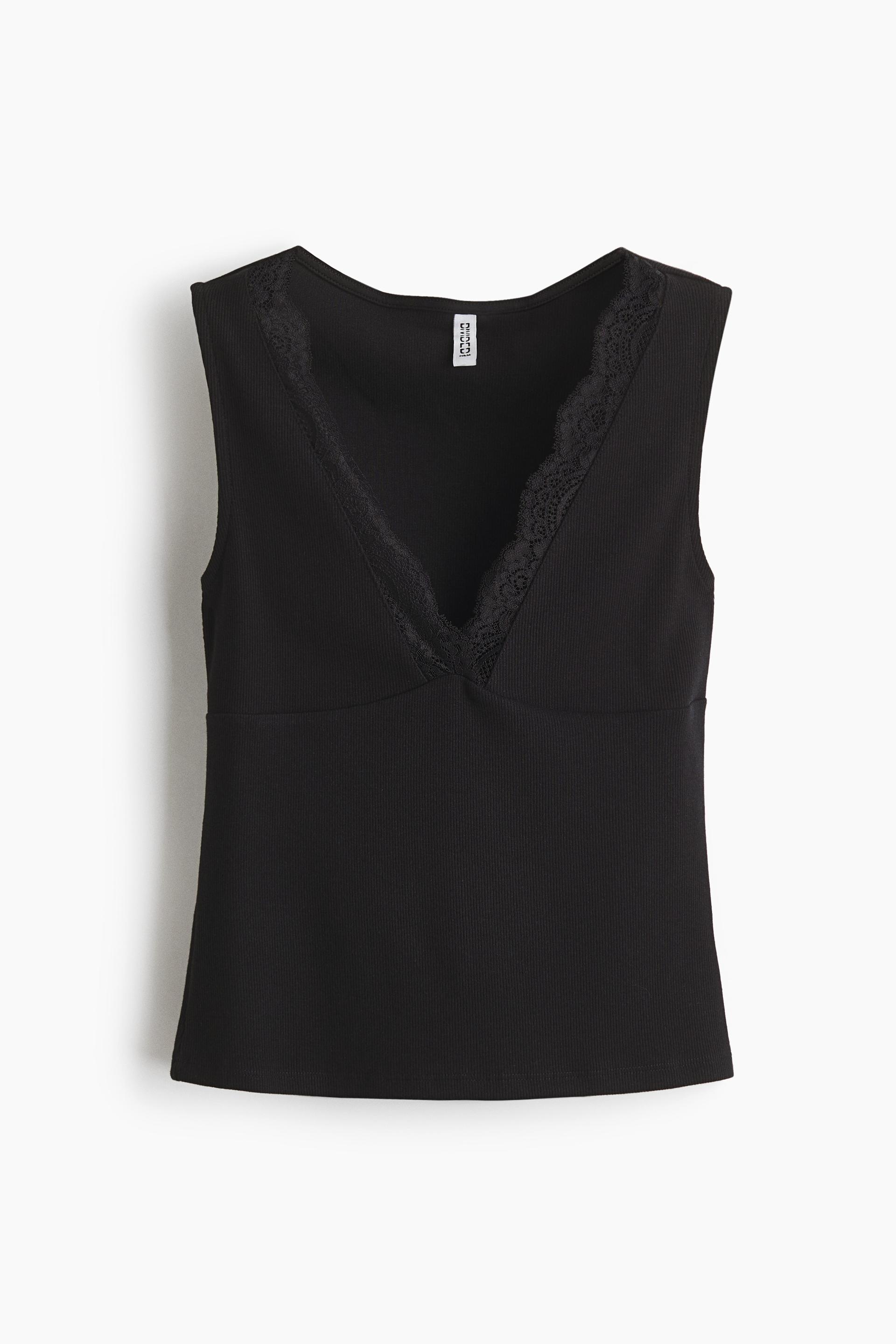 lace-trimmed tank top