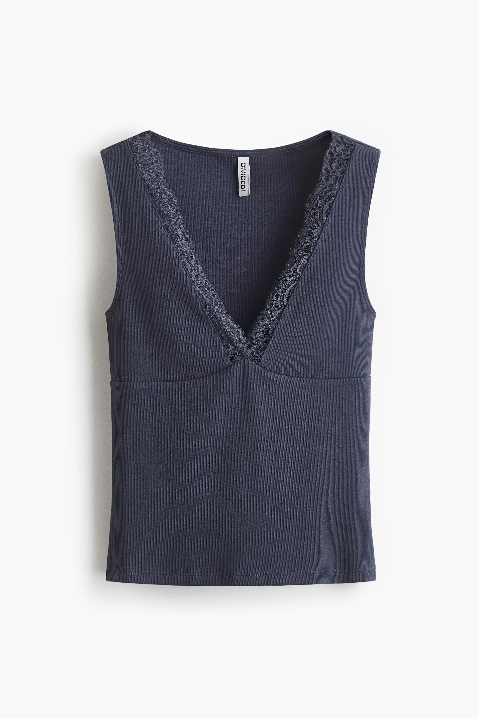 lace-trimmed tank top
