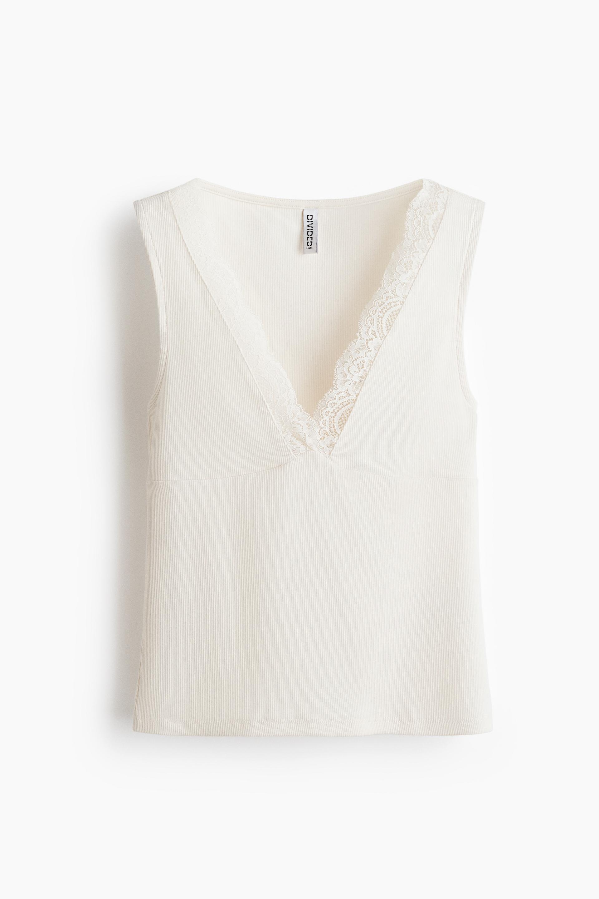 lace-trimmed tank top