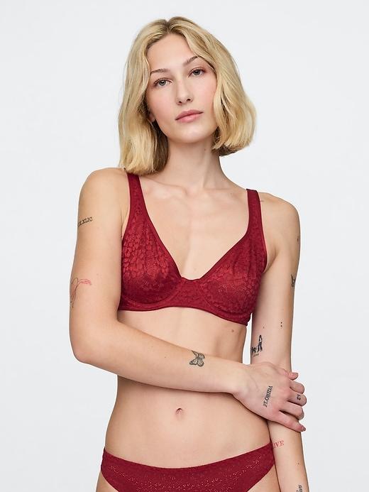 lace unlined semi-demi bra