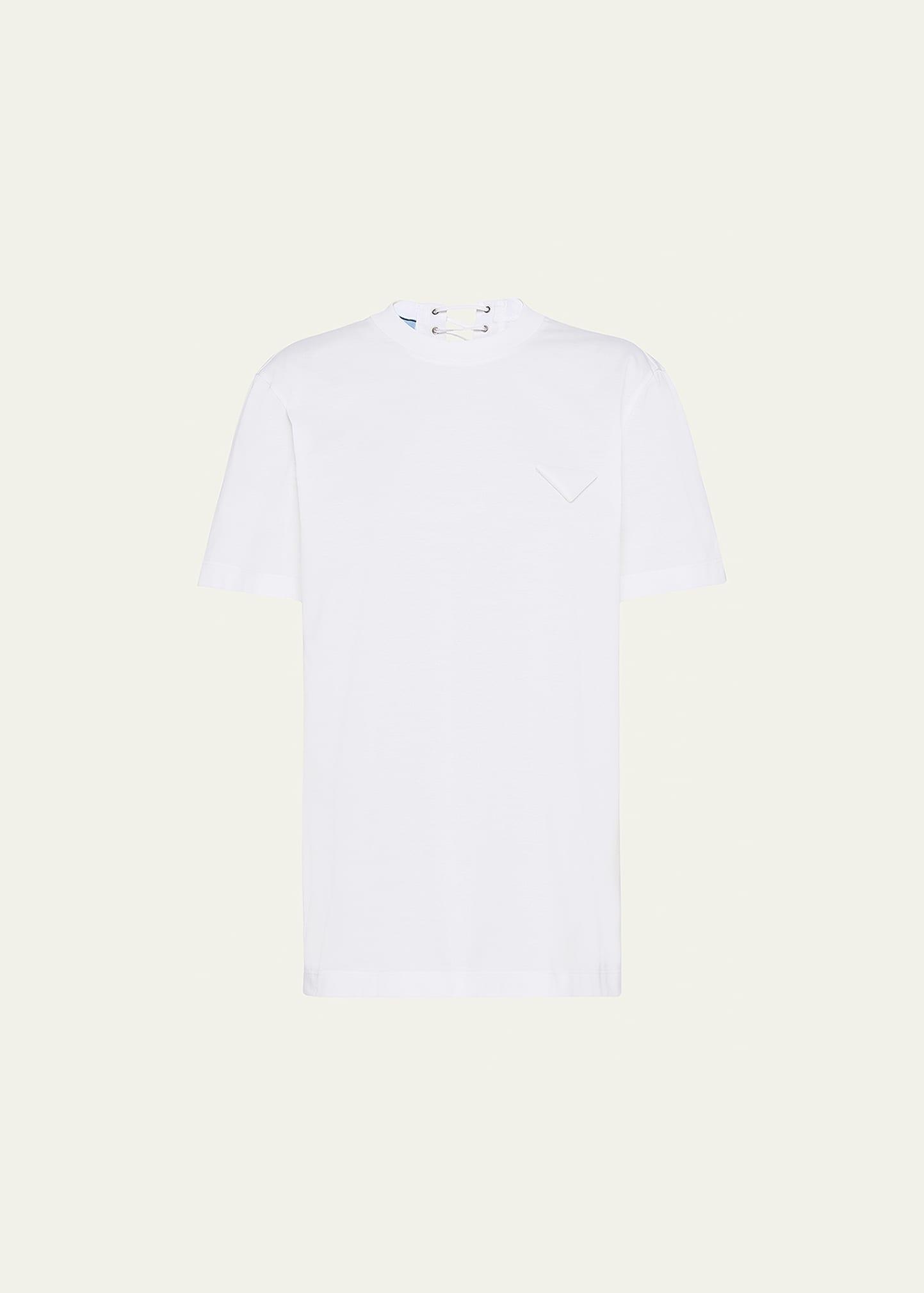 lace-up back jersey t-shirt