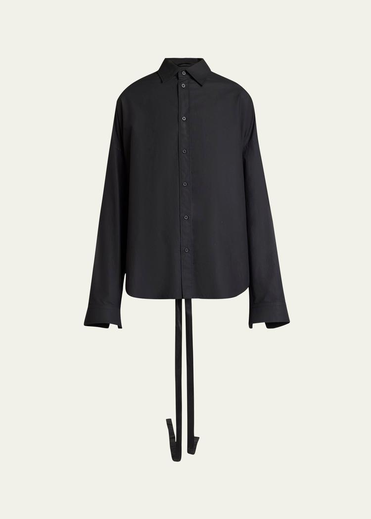 lace-up button-down shirt