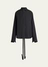 lace-up button-down shirt
