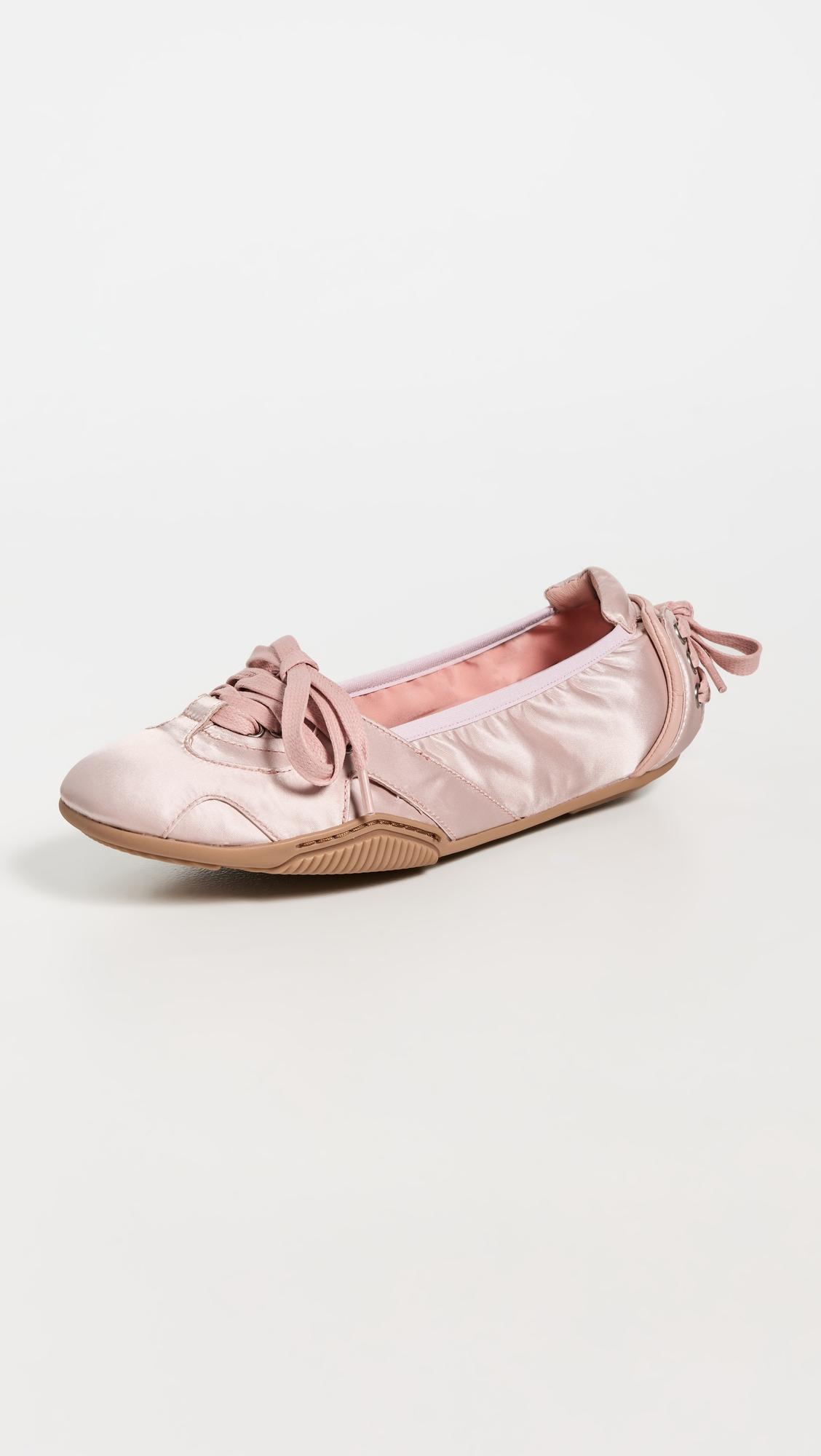 lace up satin flats