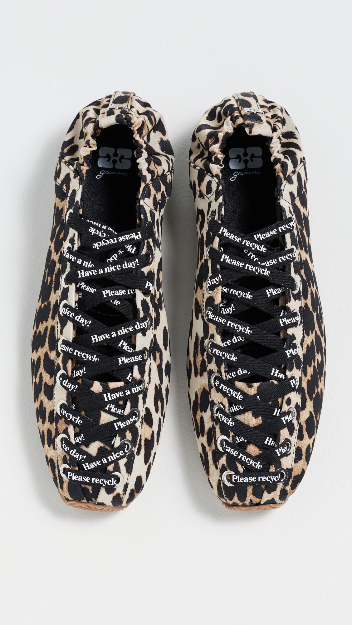 lace up sporty ballerina nylon sneakers