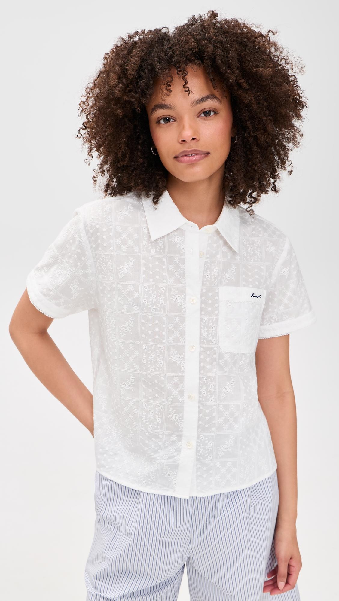 laced organic crafted button down shirt