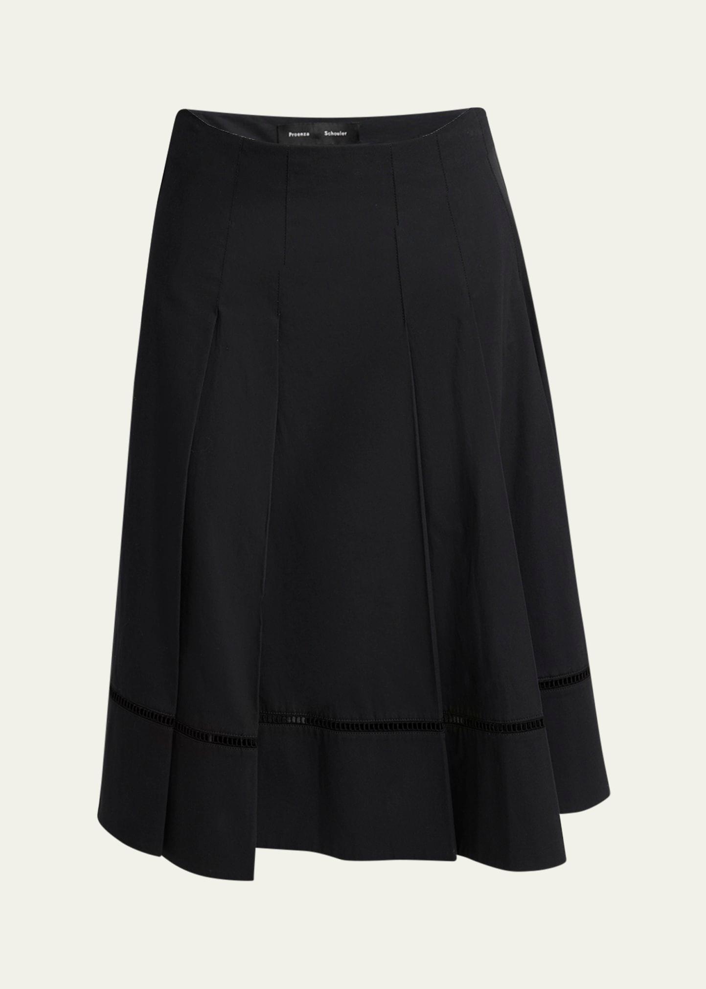 laci pleated eco cotton poplin midi skirt