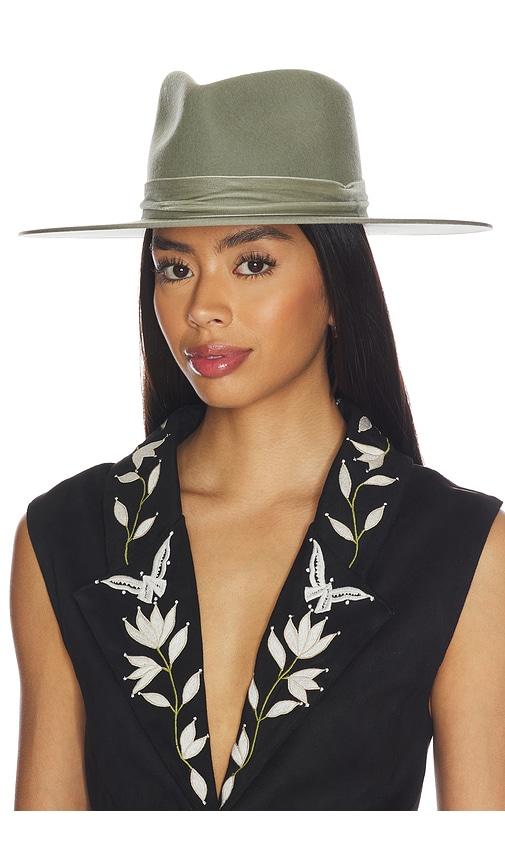 lack of color rancher fedora hat in green.