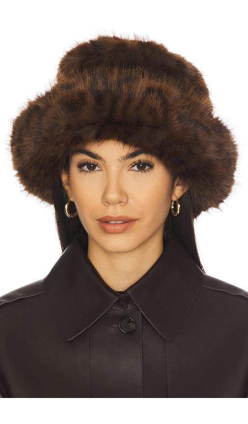 lack of color snuggle bucket hat in brown.