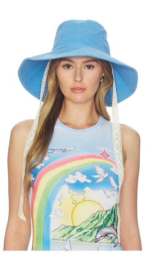 lack of color summer bucket hat in blue.