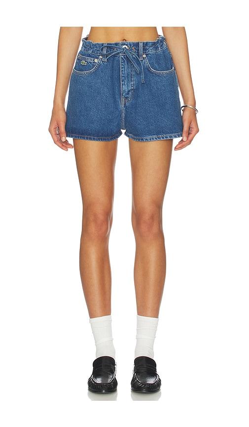 lacoste denim shorts in blue.