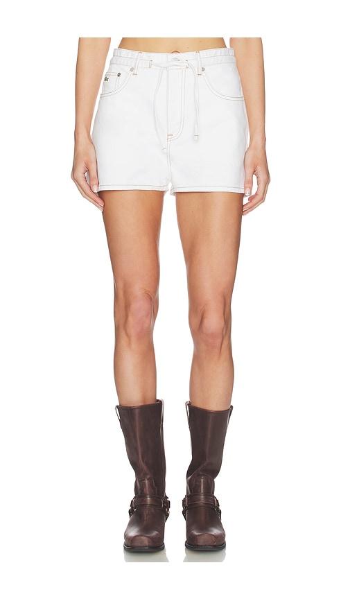lacoste denim shorts in white.