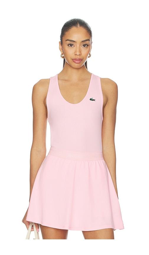 lacoste fitness & training tank top in pink.