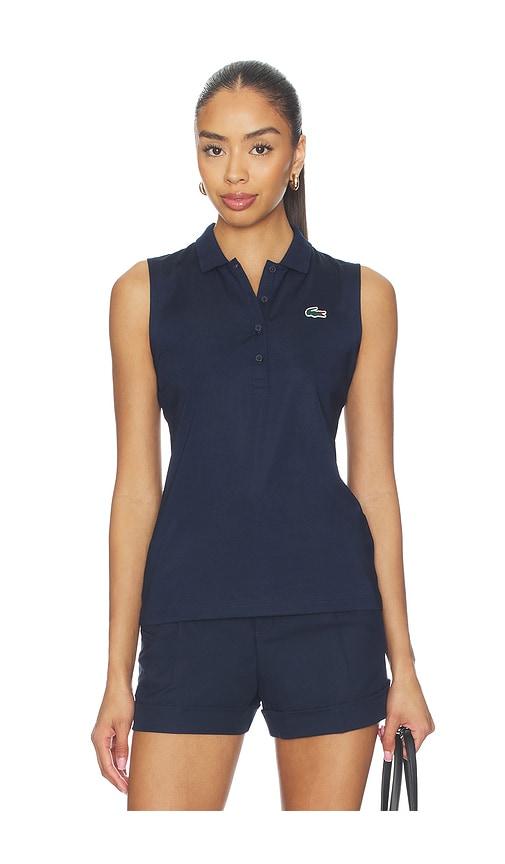 lacoste golf core top in navy.