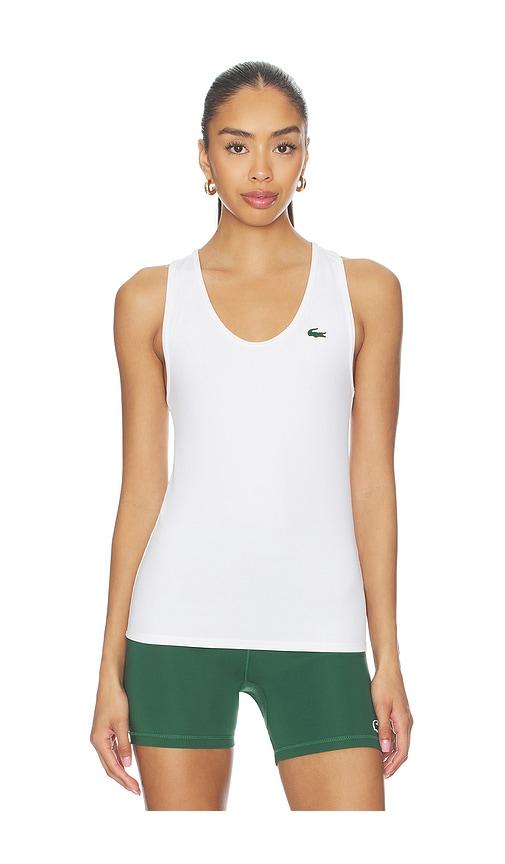lacoste performance tank top in white.