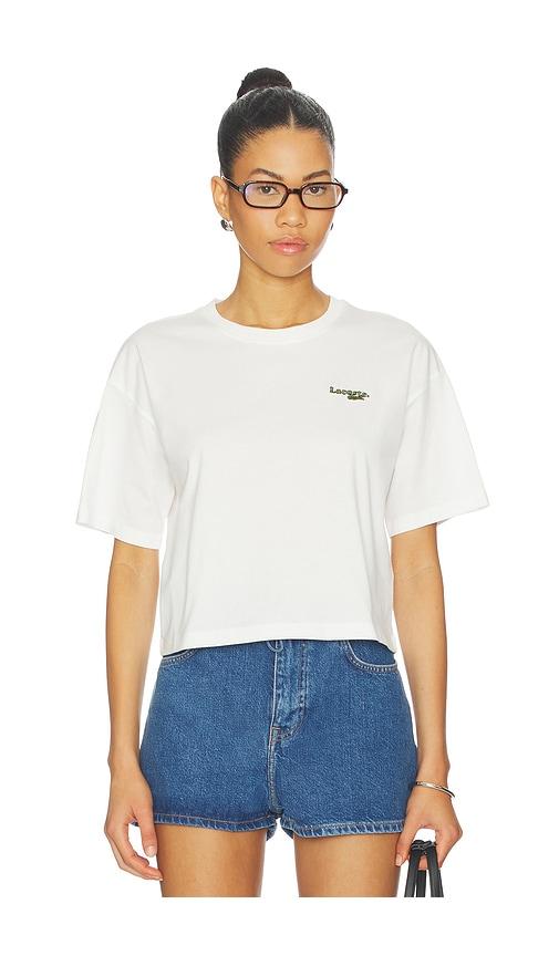 lacoste relaxed fit jersey tee in white.