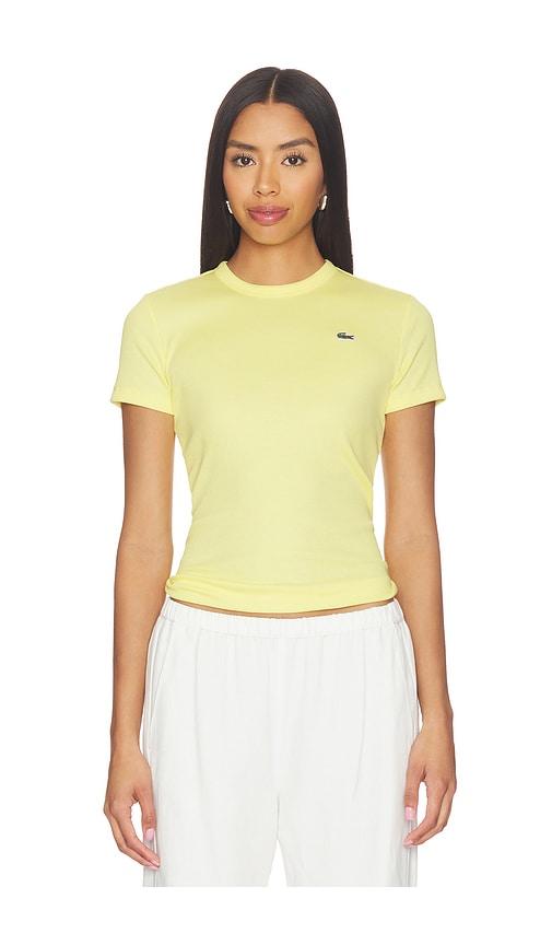 lacoste slim fit cotes tee in yellow.