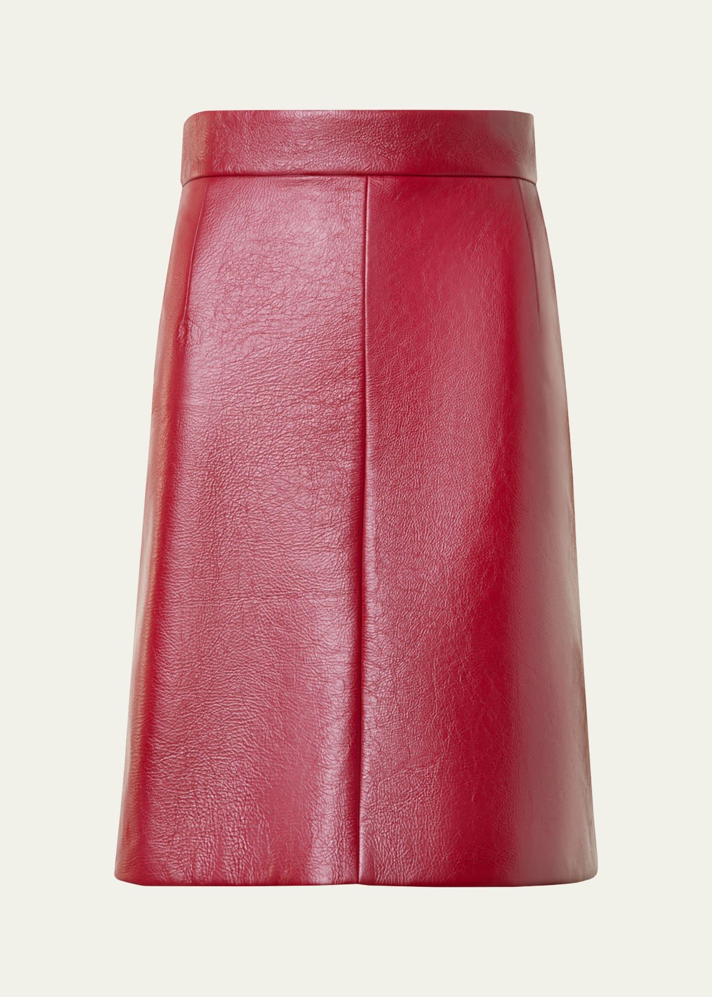 lacquered leather short skirt