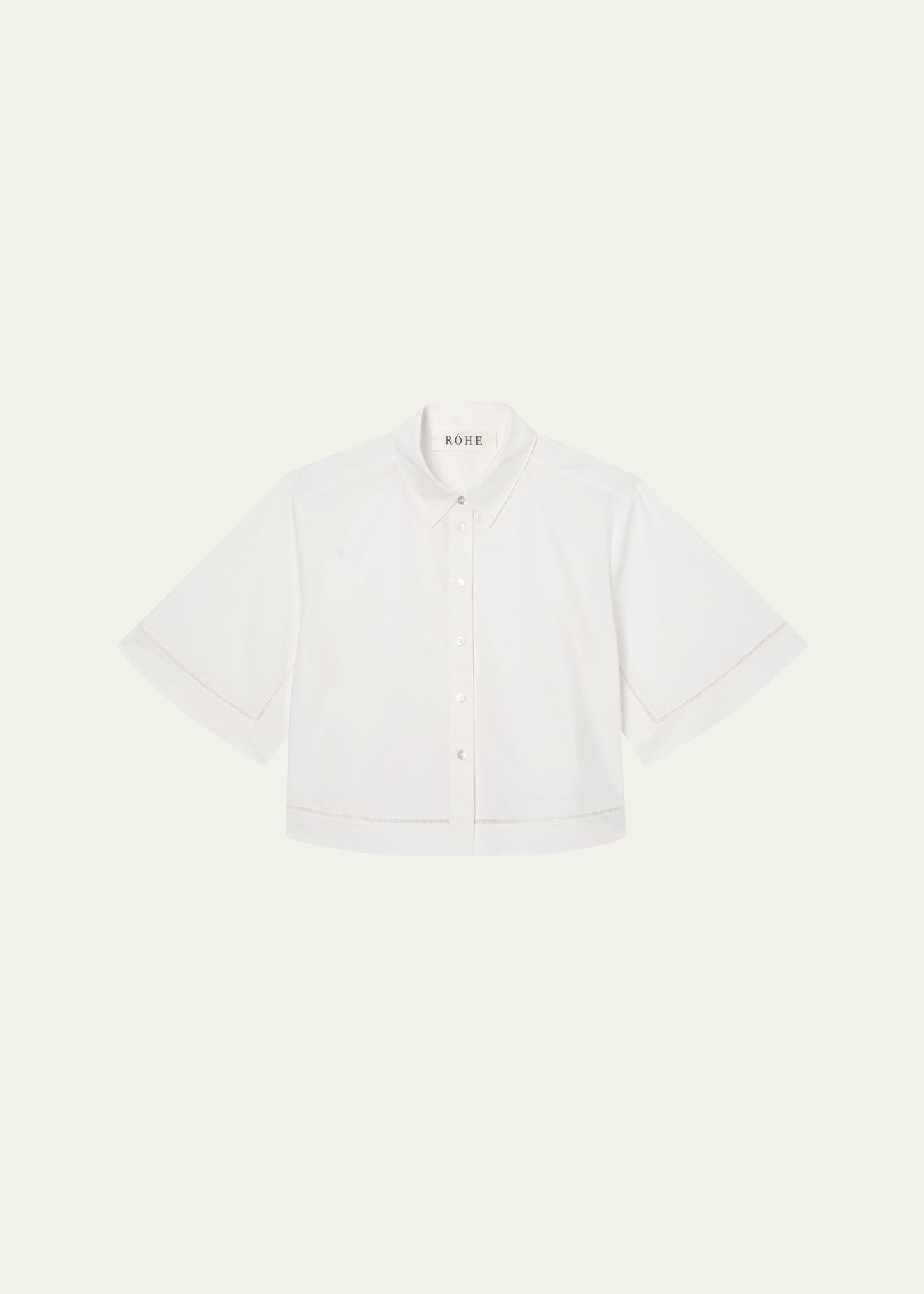 ladder embroidered poplin shirt