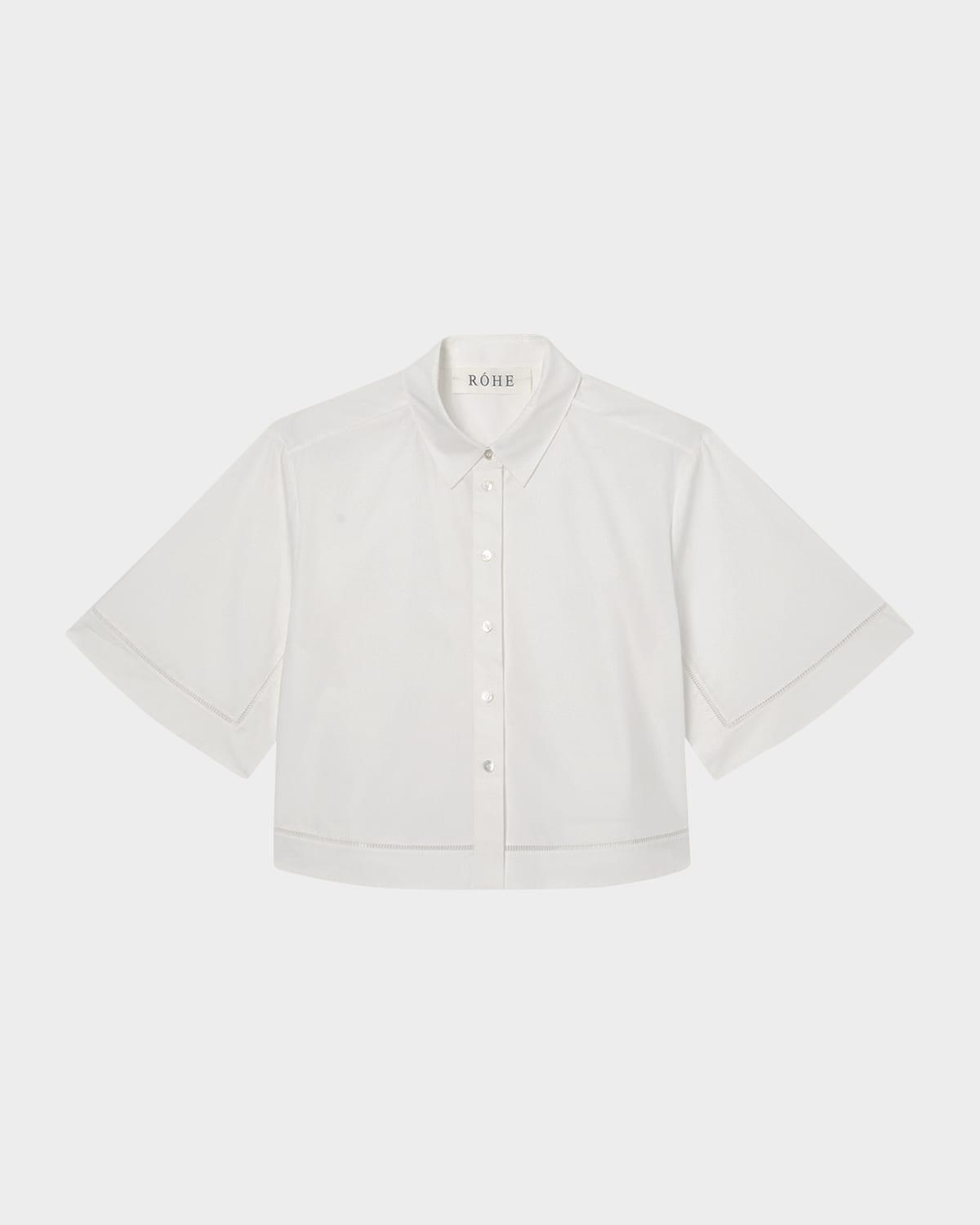 ladder embroidered poplin shirt