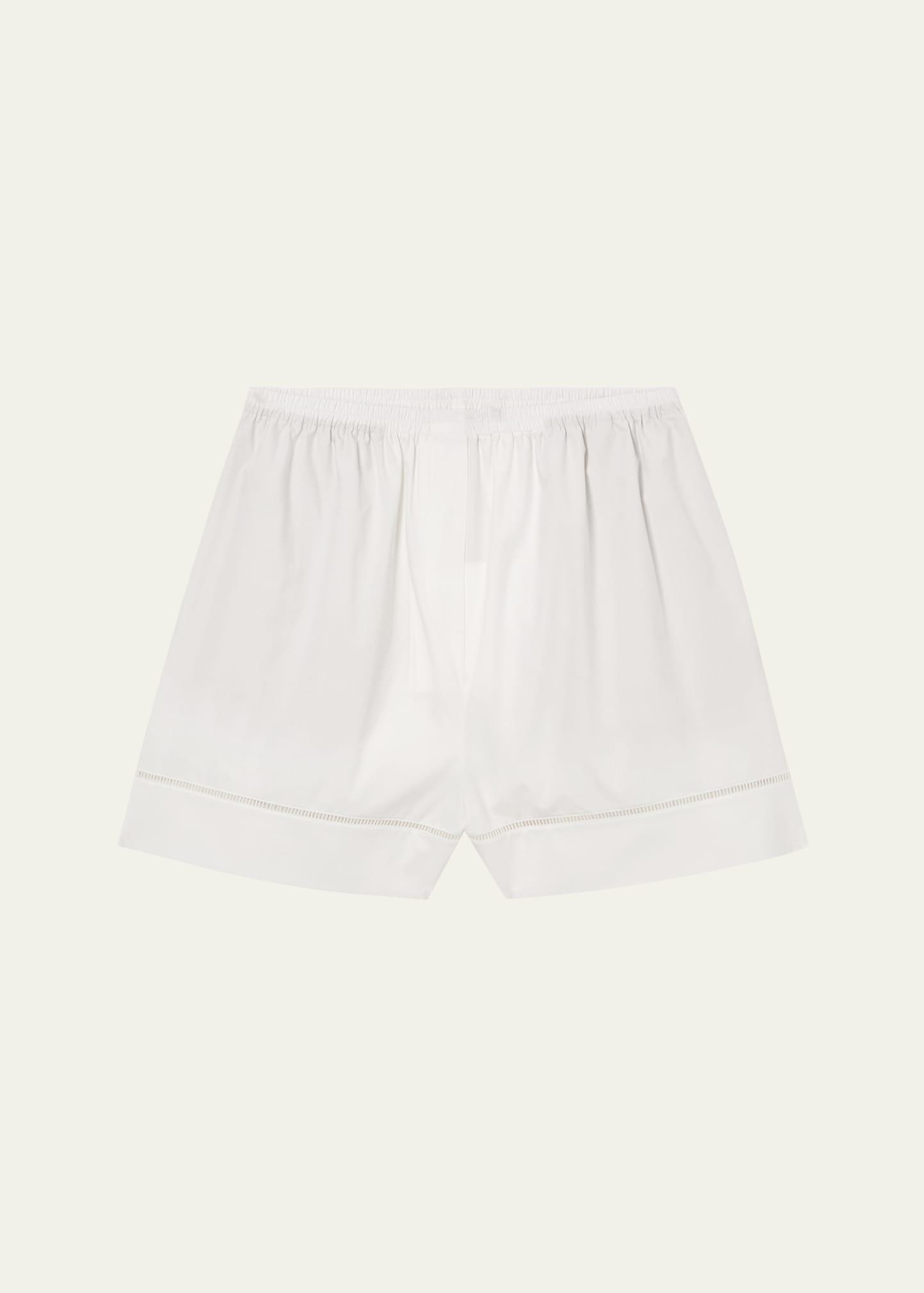 ladder embroidered poplin shorts