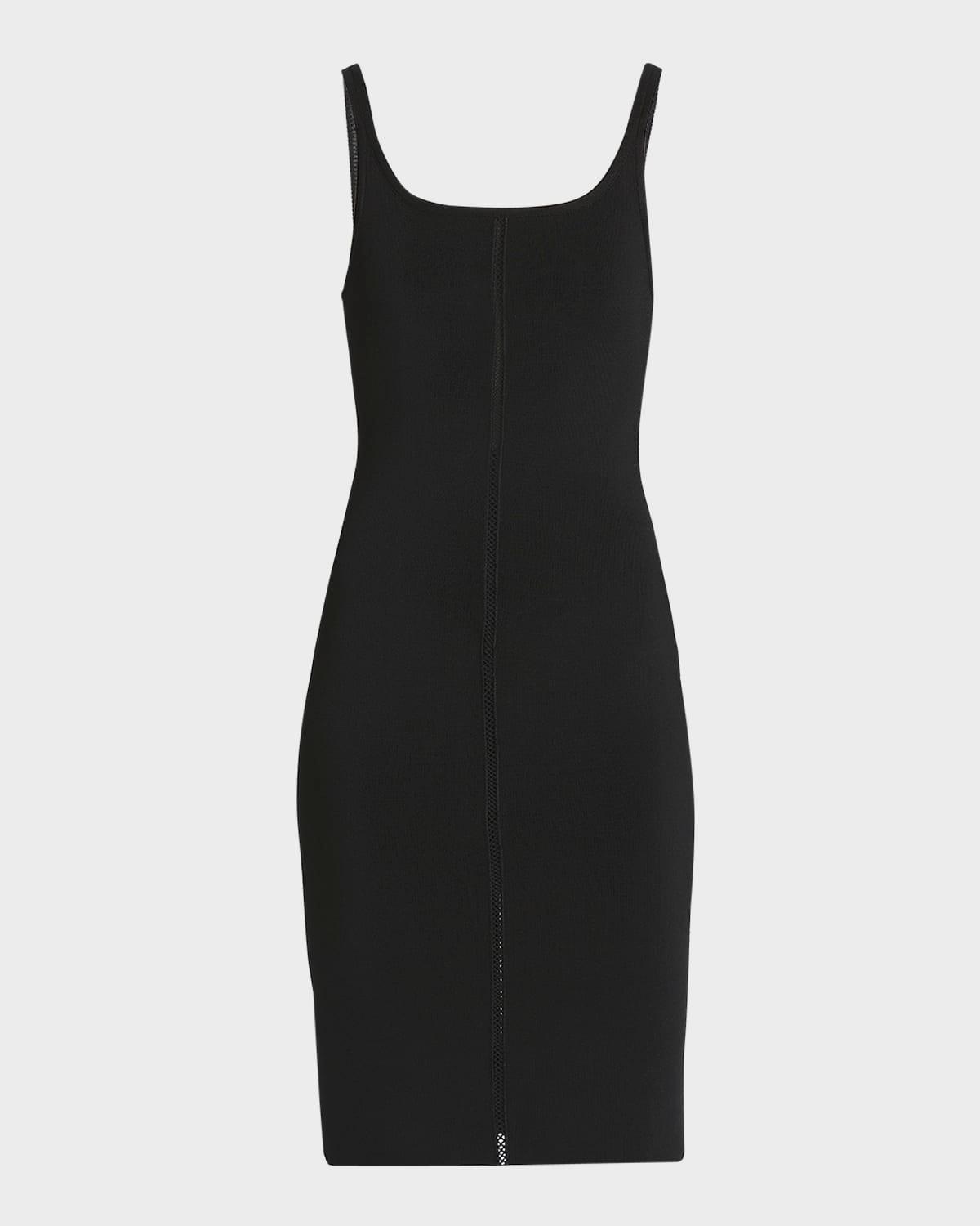 ladder stitch knit midi dress