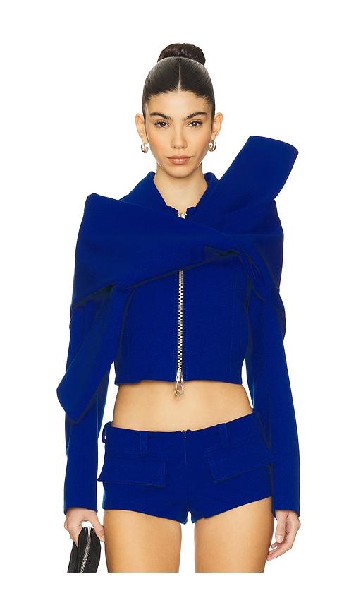 lado bokuchava knot jacket in royal.