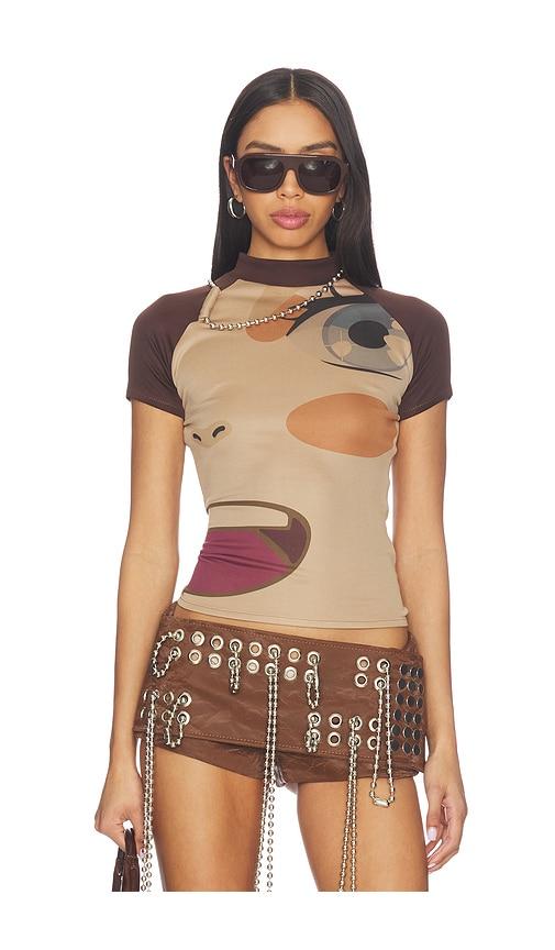 lado bokuchava manga t-shirt in brown.