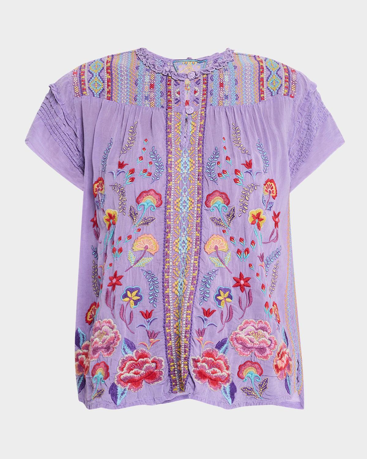 lafaret embroidered georgette blouse