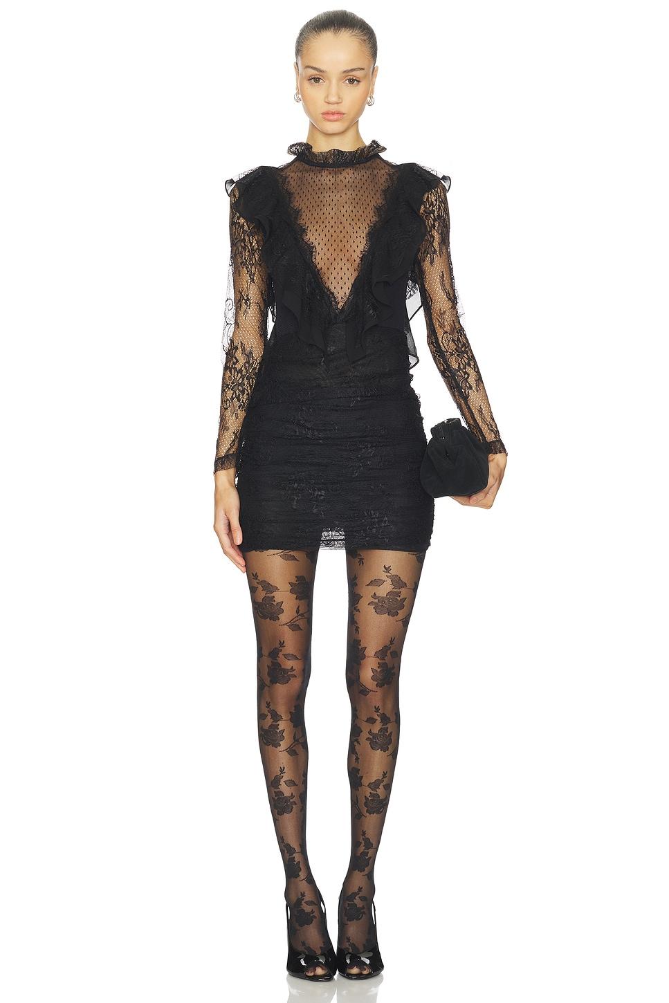 laila lace long sleeve short dress