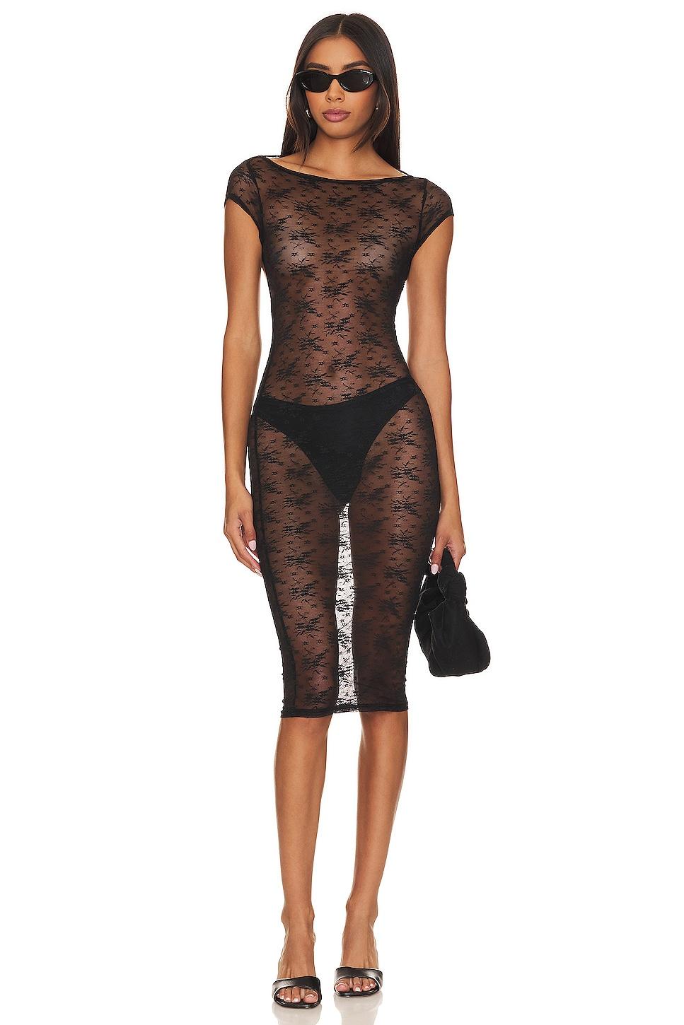 laila sheer midi dress