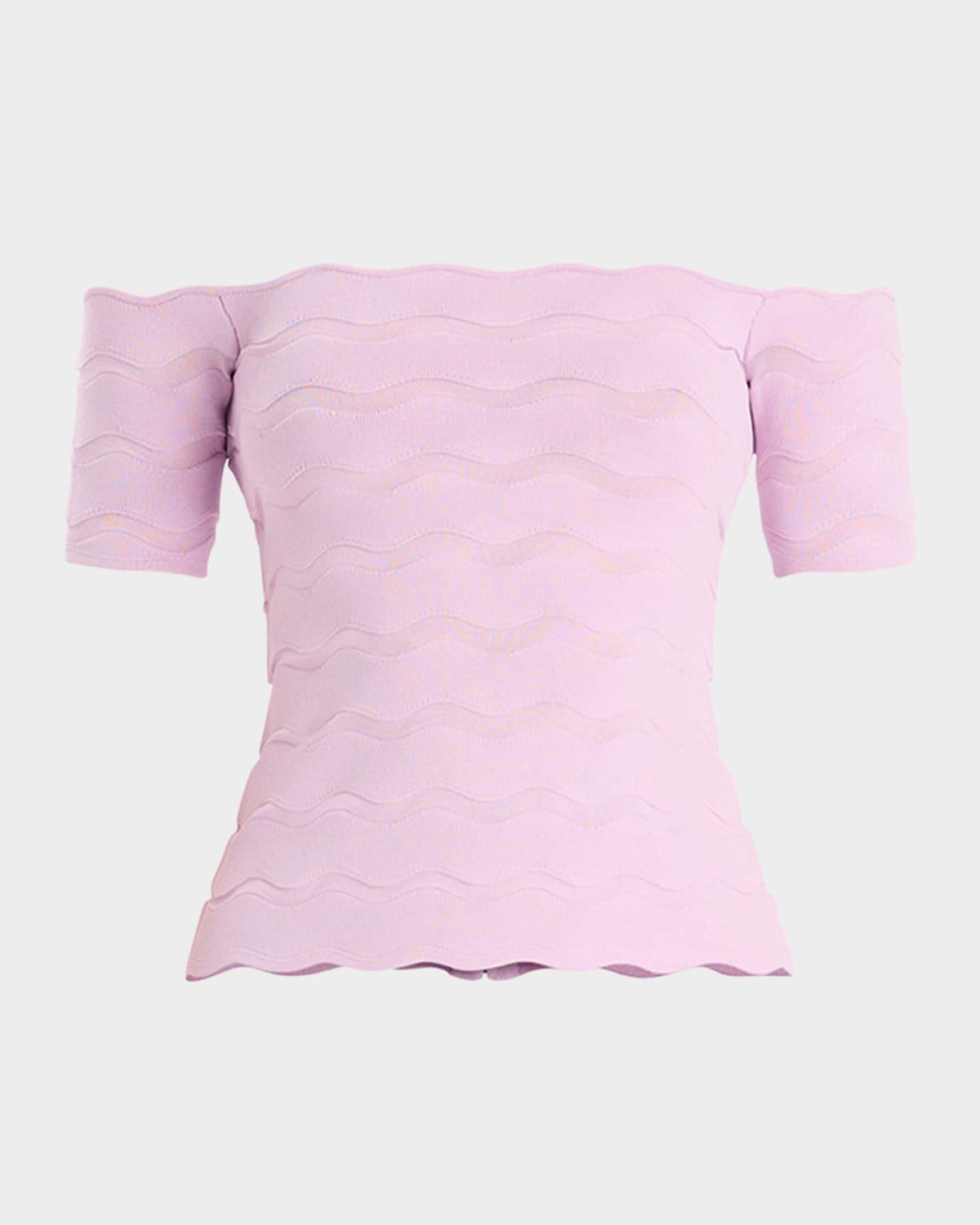 lainey wavy off-the-shoulder top