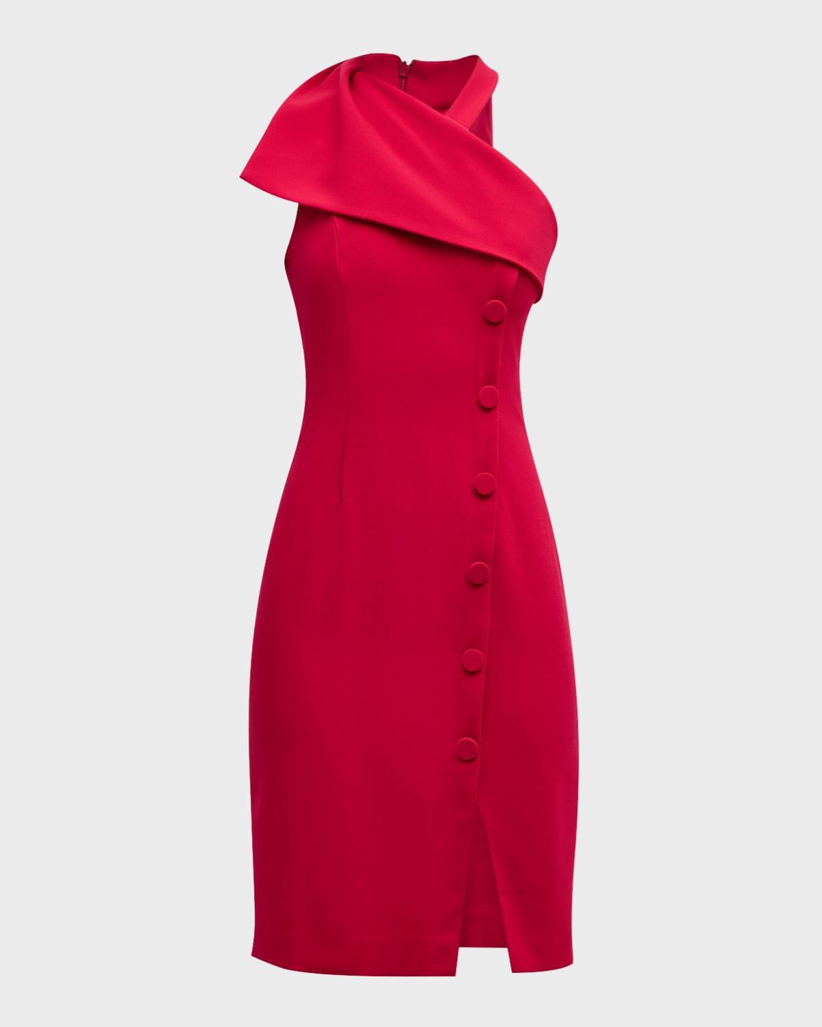 lakelyn asymmetric button-front dress