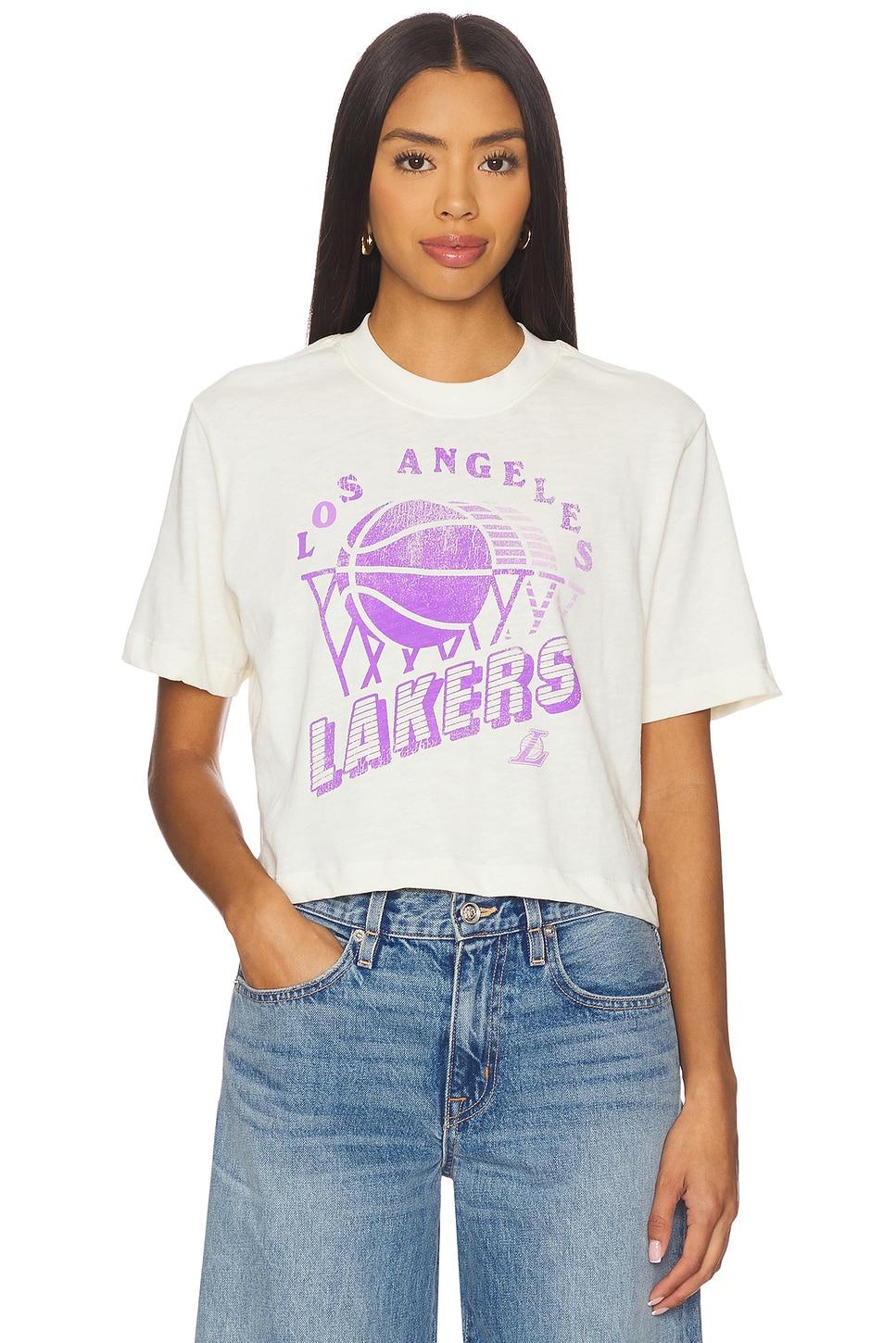lakers lakers mock crop tee