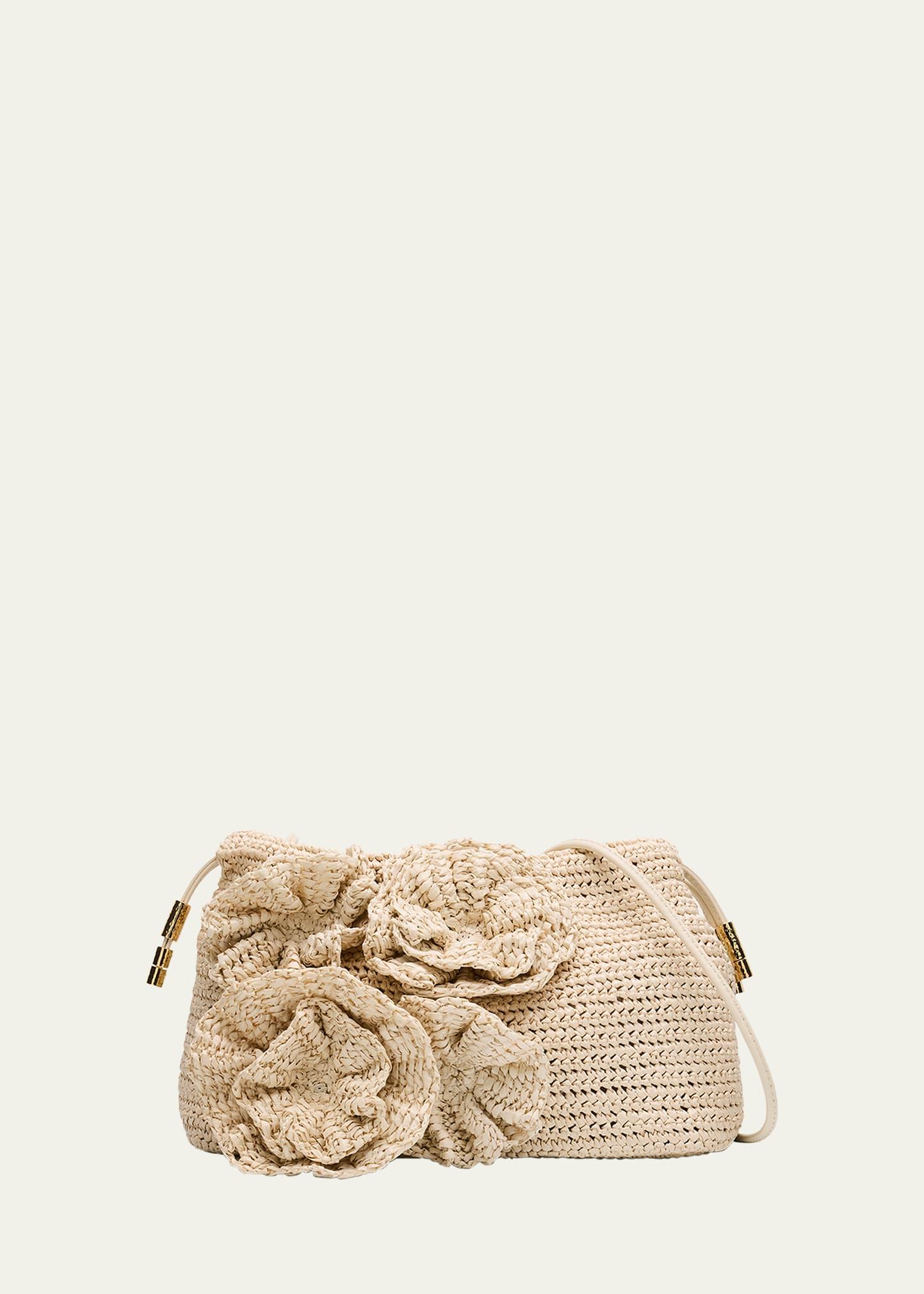lali floral crochet pouch clutch bag