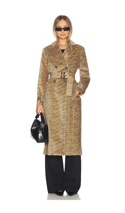 lamarque leslie trench coat in brown.