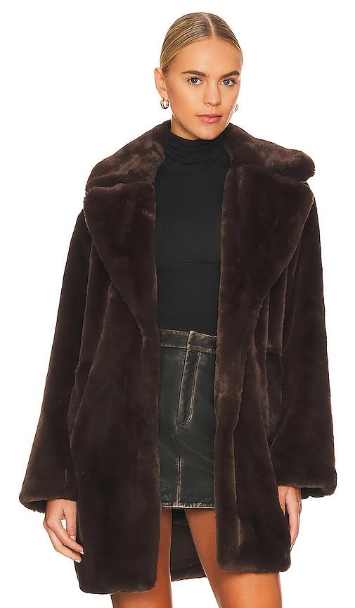 lamarque linnea teddy coat in brown.