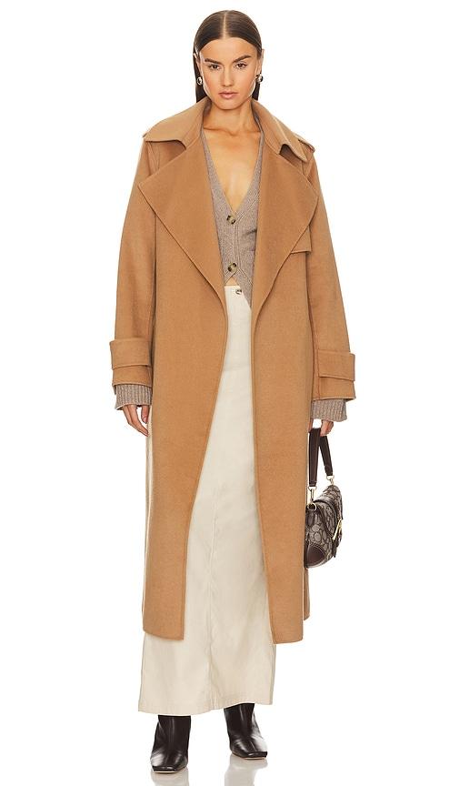 lamarque margaret trench coat in brown.