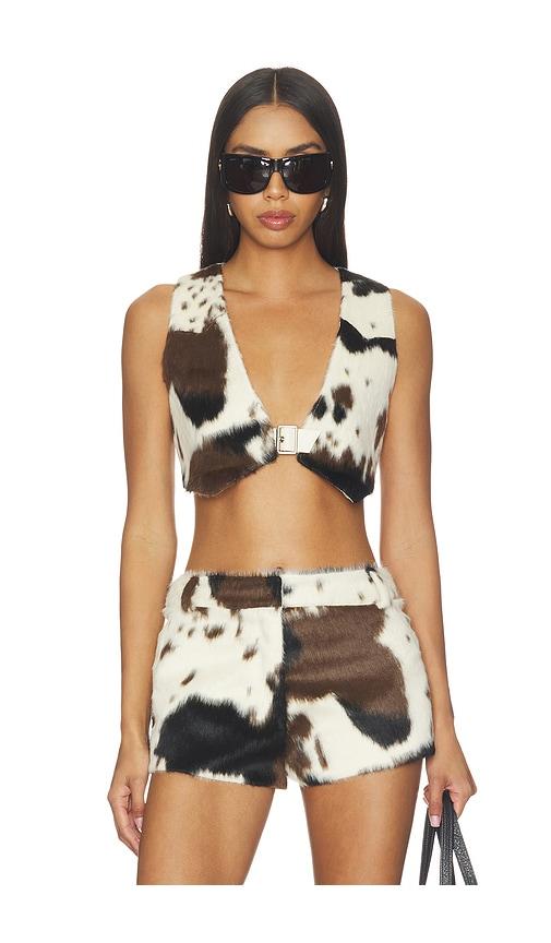 lamarque pinta vest in brown.