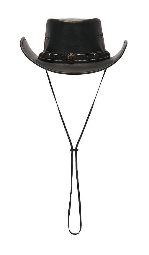lamarque x revolve dollie leather cowboy hat in black.