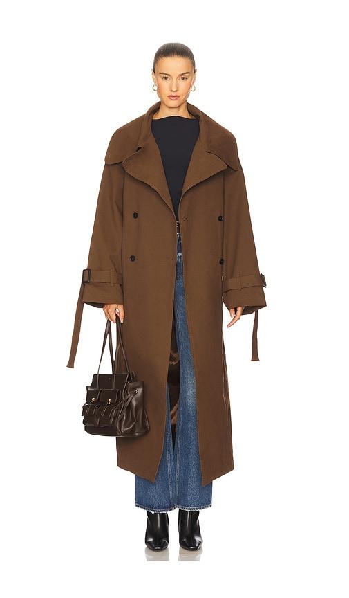lamarque x revolve josephine coat in brown.